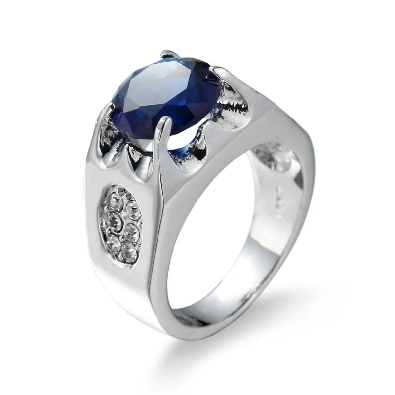 Navy Crystal & Cubic Zirconia Tension Ring made by Zulily