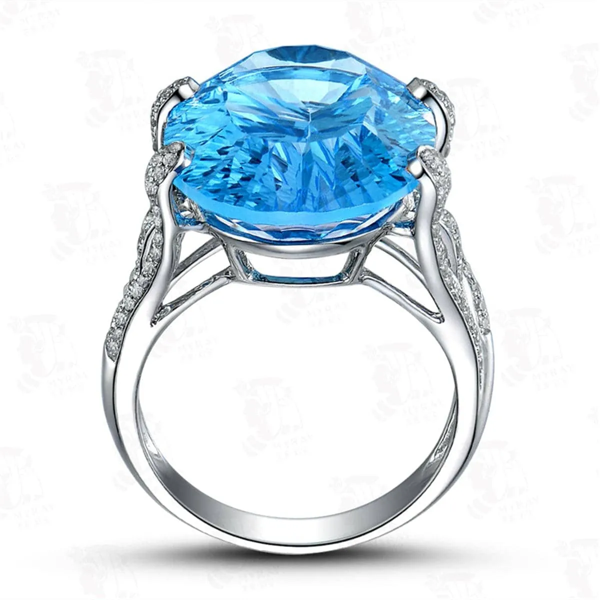 Ocean Blue Crystal Oval-Cut Ring sold by Zulily product image thumbnail 4