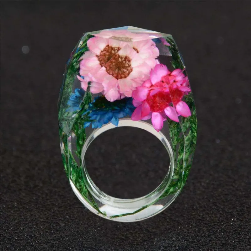 Pink & Green Dried Flower Ring made by Zulily
