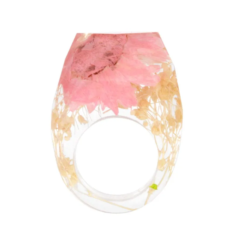 Pink & Natural Dried Flower Ring made by Zulily