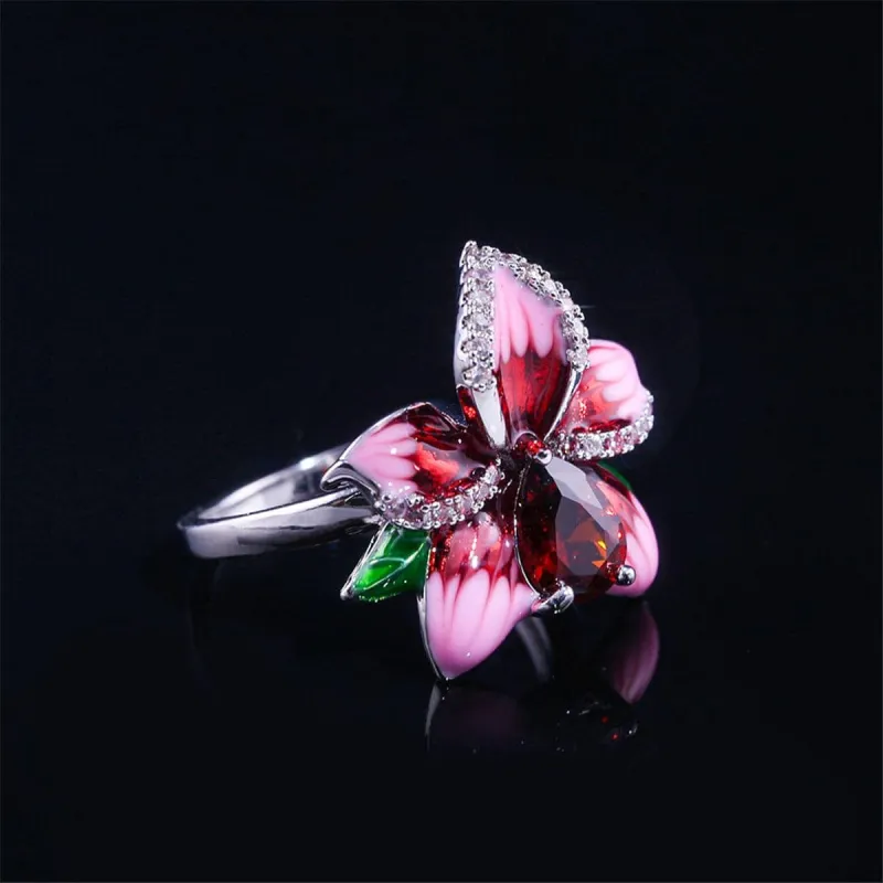 Pink Crystal & Cubic Zirconia Rose Ring made by Zulily