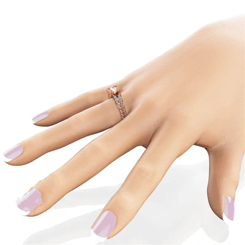 Pink Cubic Zirconia & Rose Goldtone Flower Edge Ring made by Zulily