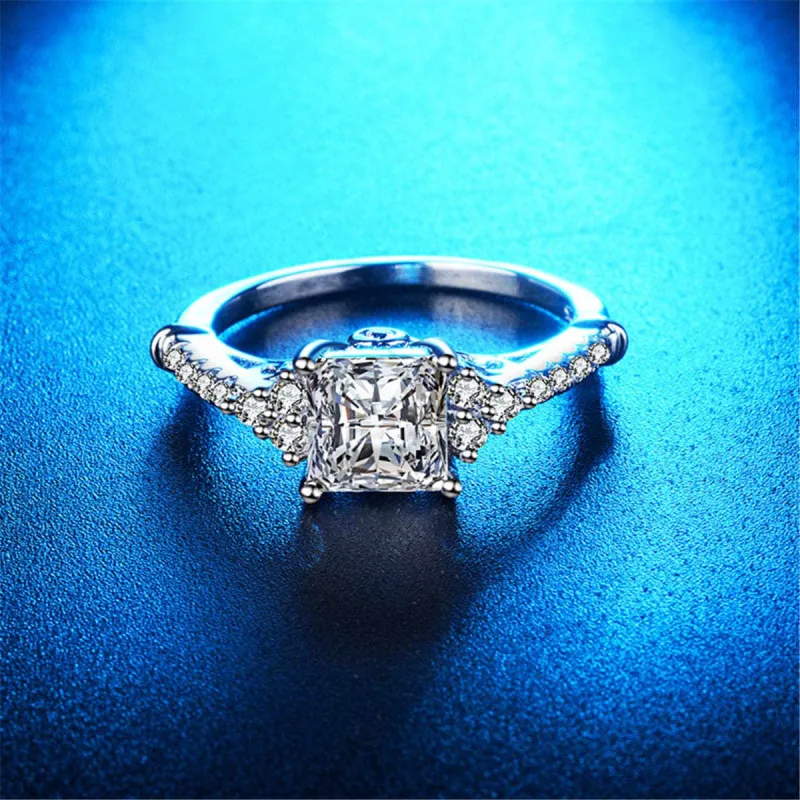 Princess Crystal & Cubic Zirconia Square Ring made by Zulily