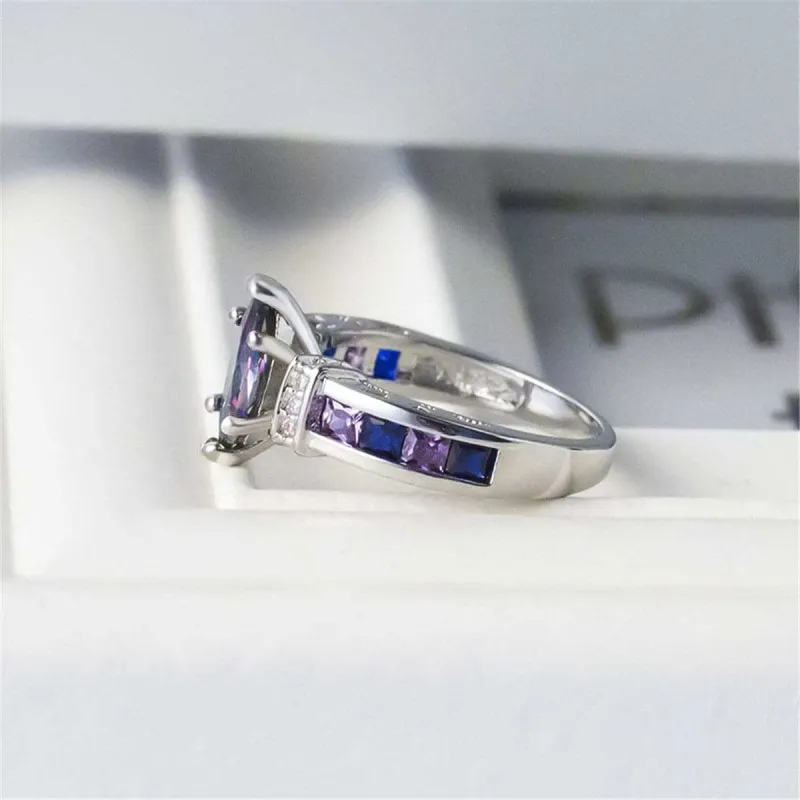 Purple Cubic Zirconia & Crystal Marquise Cut Channel Oil Slick Ring made by Zulily