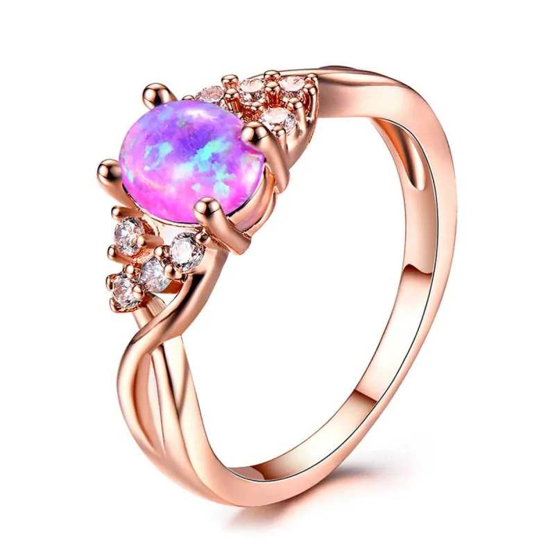 Purple Opal & Rose Goldtone Twist Ring made by Zulily