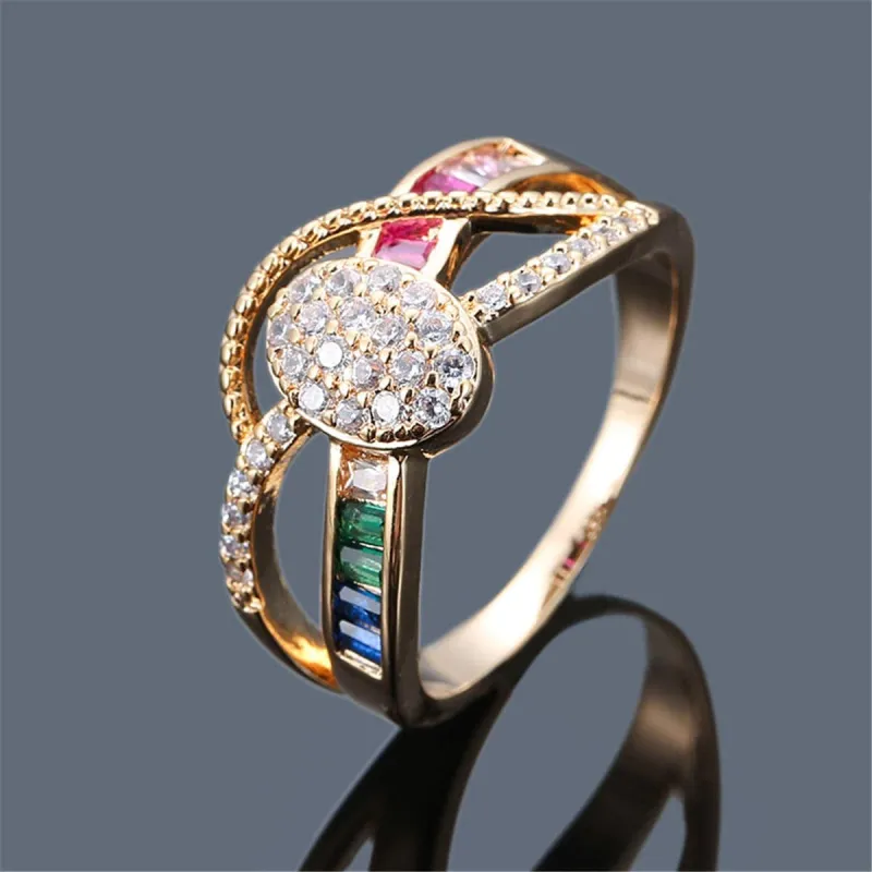 Rainbow Crystal & Cubic Zirconia Oval Ring made by Zulily