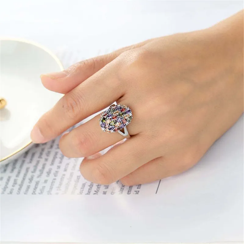 Red & Purple Crystal Statement Ring made by Zulily