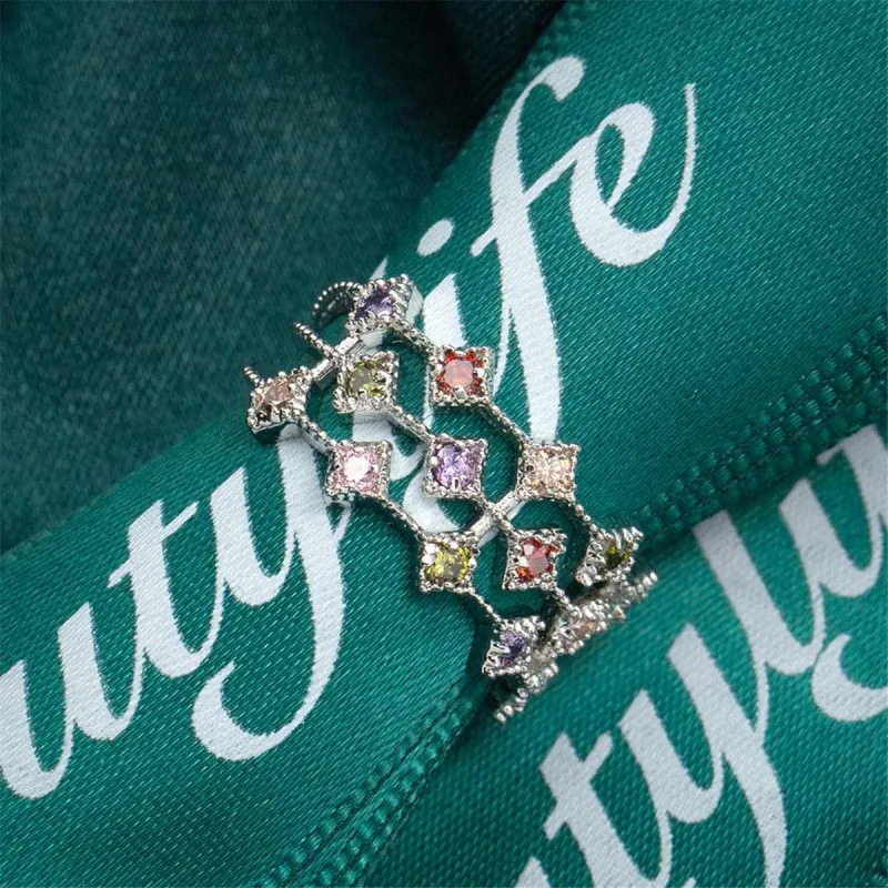 Red & Pink Cubic Zirconia Line Ring made by Zulily