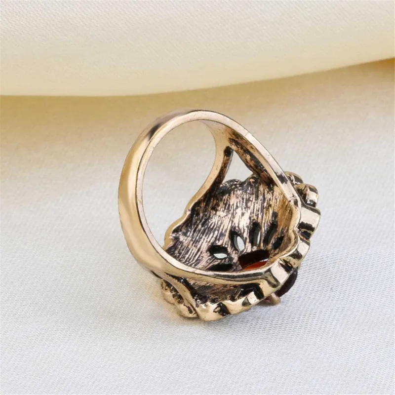 Red Crystal & Cubic Zirconia Goldtone Pear Openwork Ring made by Zulily