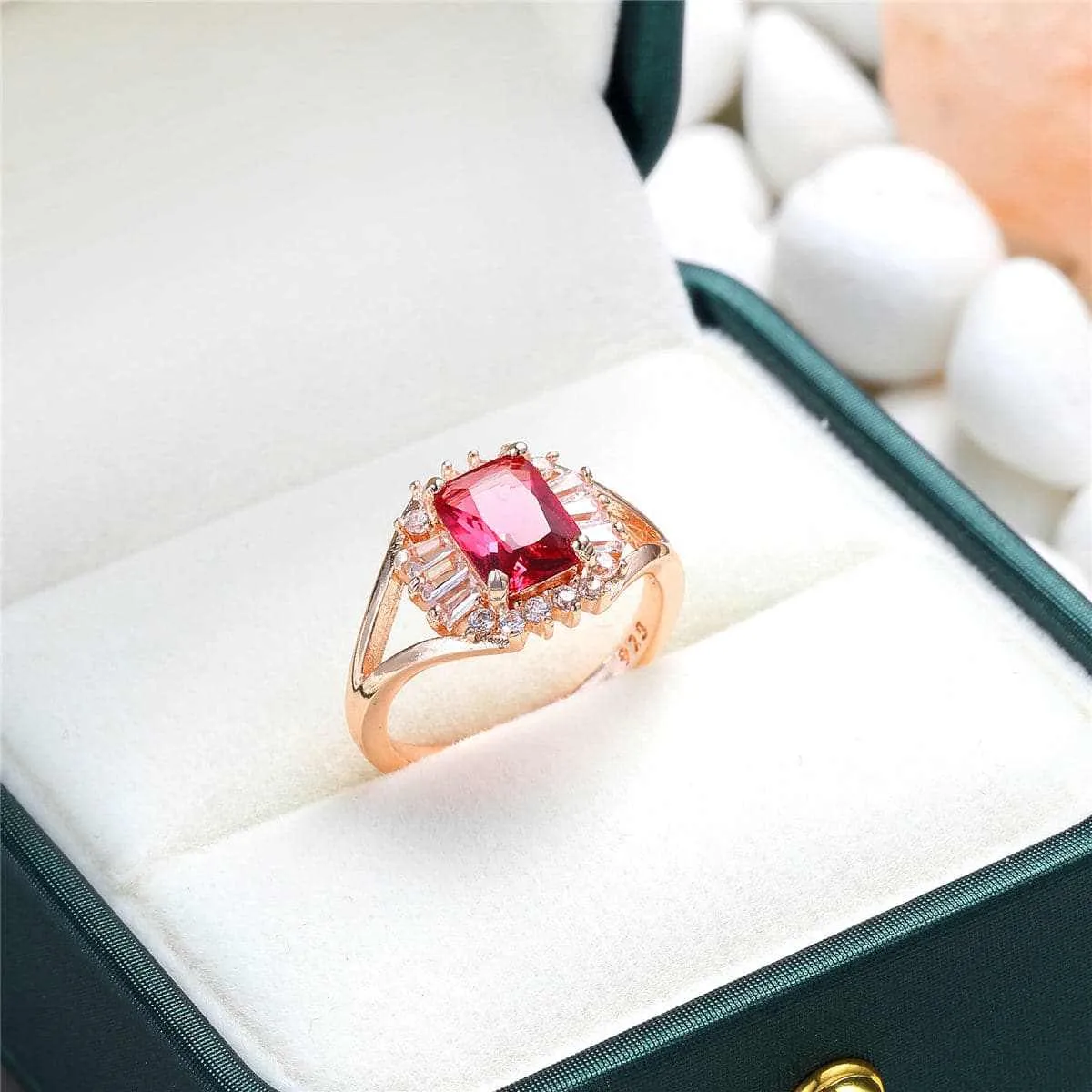 Red Crystal & Cubic Zirconia Ring sold by Zulily