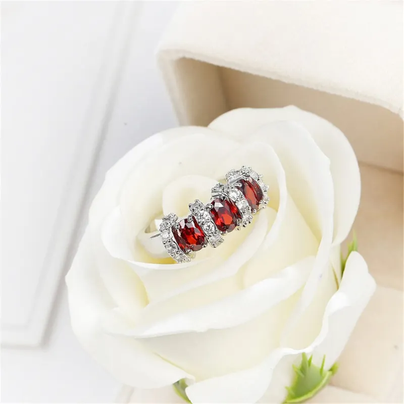 Red Crystal & Silvertone Ring made by Zulily