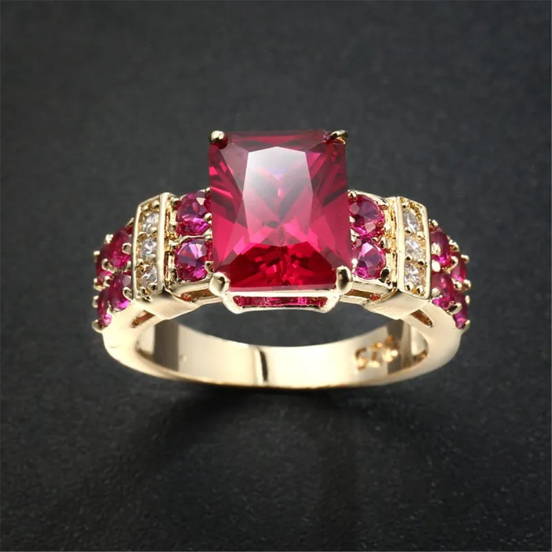 Red Cubic Zirconia & Crystal Multi-Row Radiant-Cut Ring made by Zulily