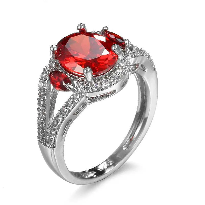 Red Cubic Zirconia & Crystal Open Oval Ring sold by Zulily