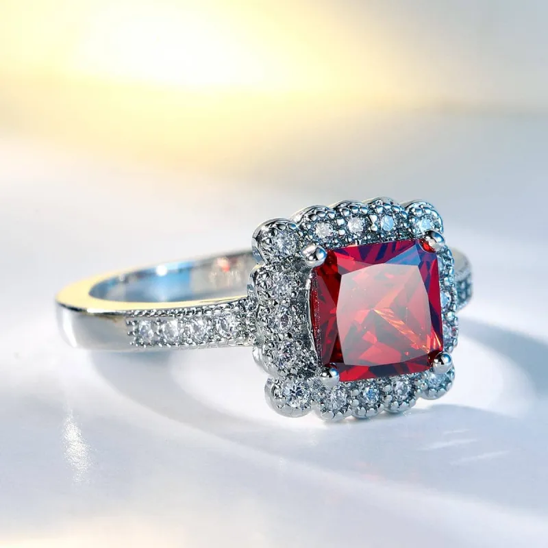 Red Princess Crystal & Cubic Zirconia Band Ring made by Zulily