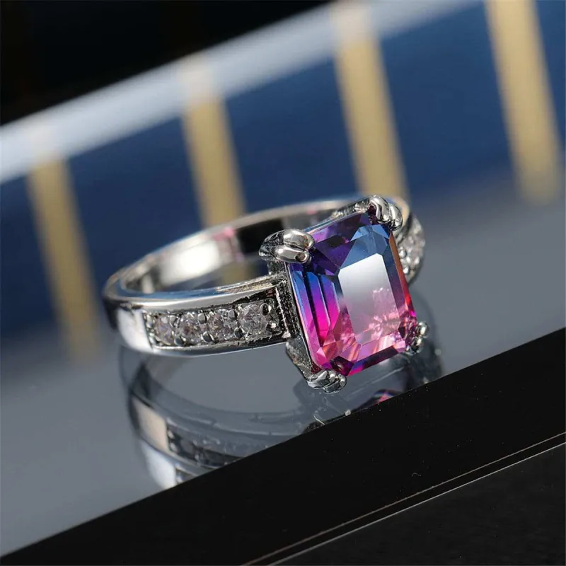 Rose Crystal & Cubic Zirconia Rectangle Double-Prong Ring made by Zulily