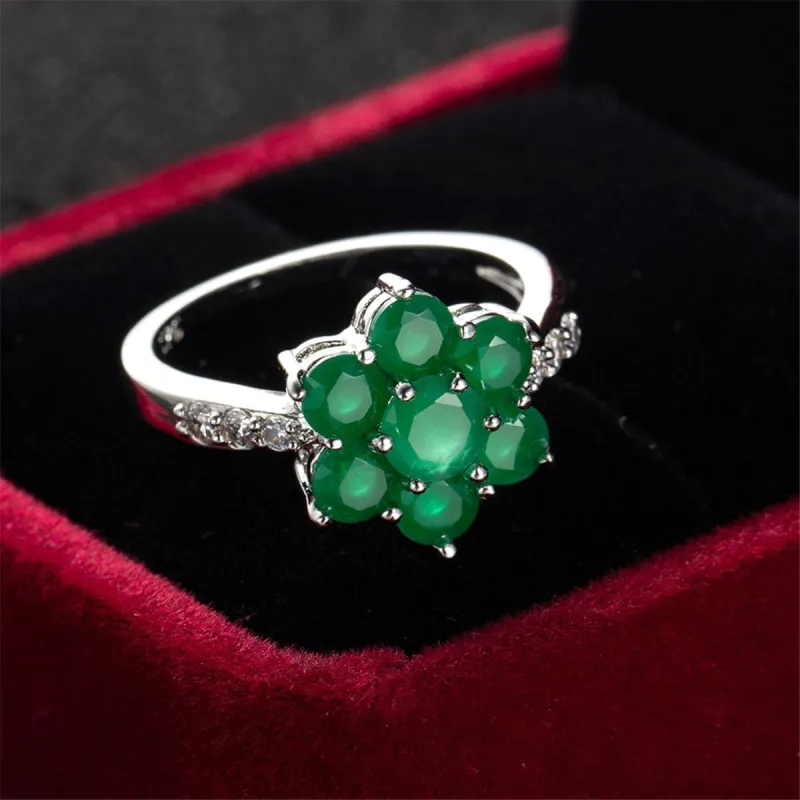 Rose Cubic Zirconia & Crystal Floral Round Prong Ring made by Zulily