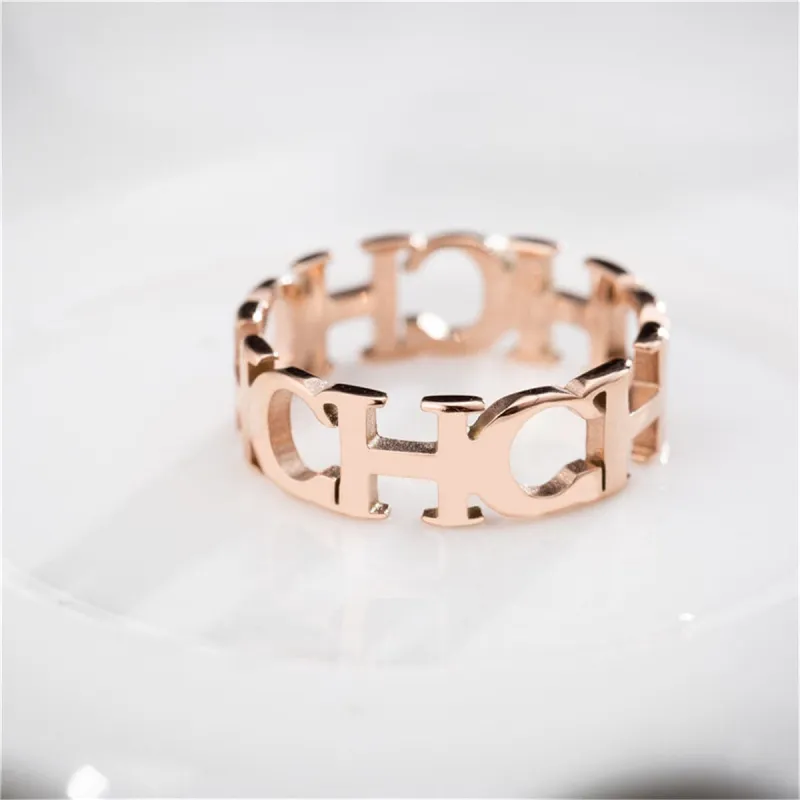 Rose Goldtone 'CH' Band Ring made by Zulily