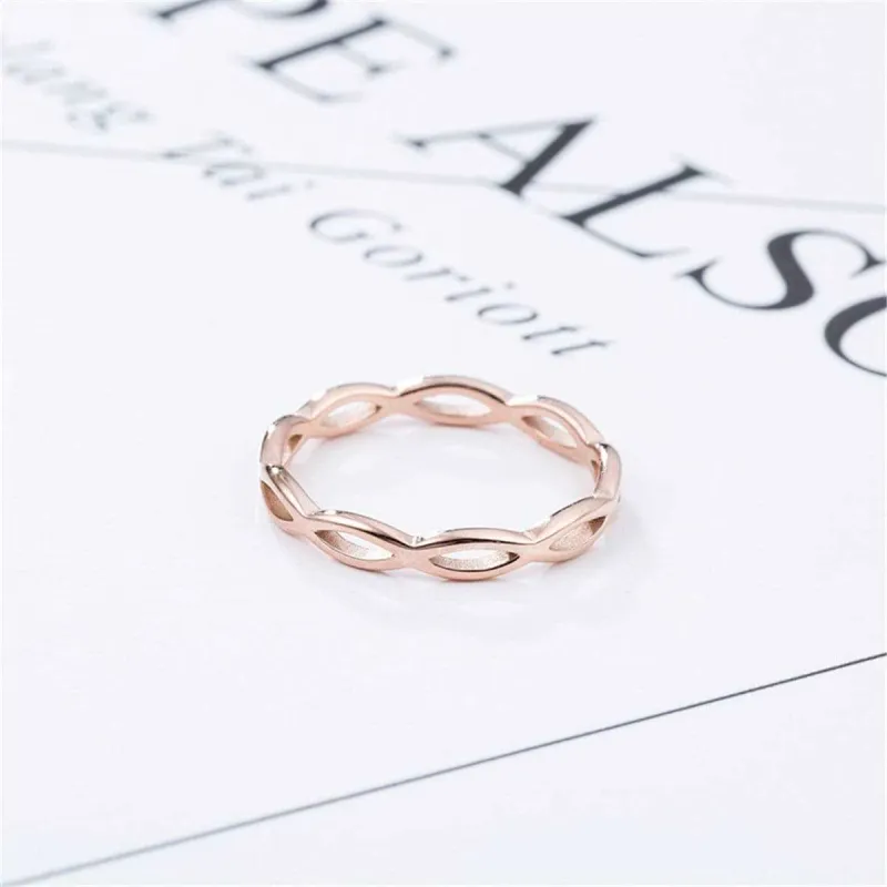 Rose Goldtone Crossed-Lines Band made by Zulily