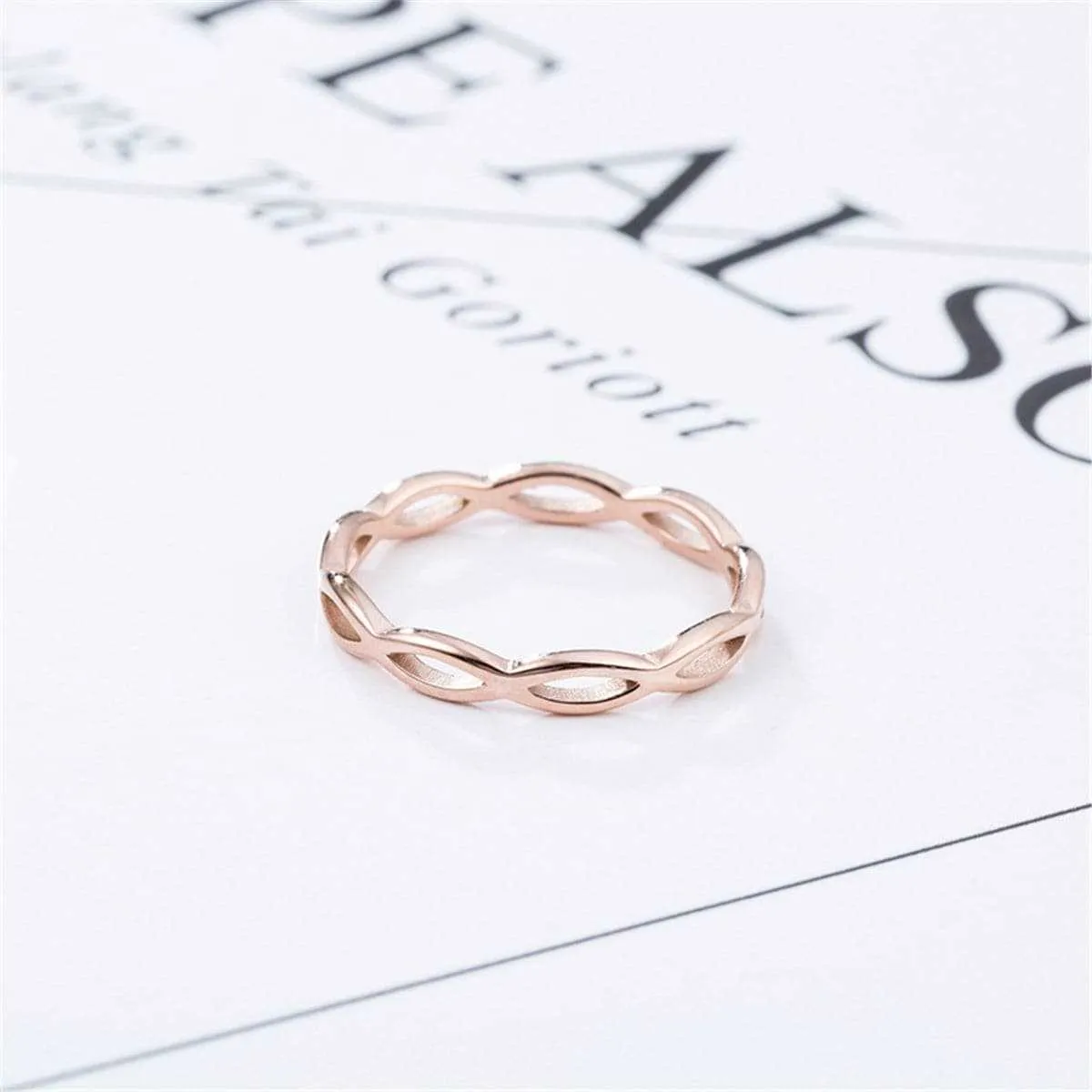 Rose Goldtone Crossed-Lines Band sold by Zulily product image thumbnail 3