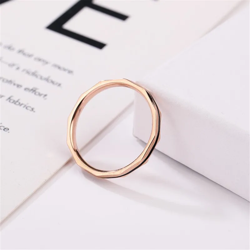 Rose Goldtone Enamel-Stripe Band Ring made by Zulily