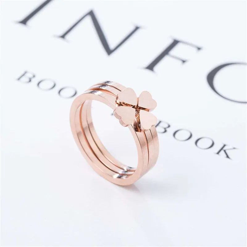 Rose Goldtone Heart Clover Ring made by Zulily