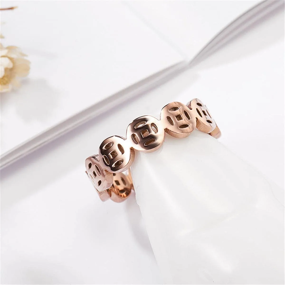 Rose Goldtone Linking Coin Band sold by Zulily product image thumbnail 3