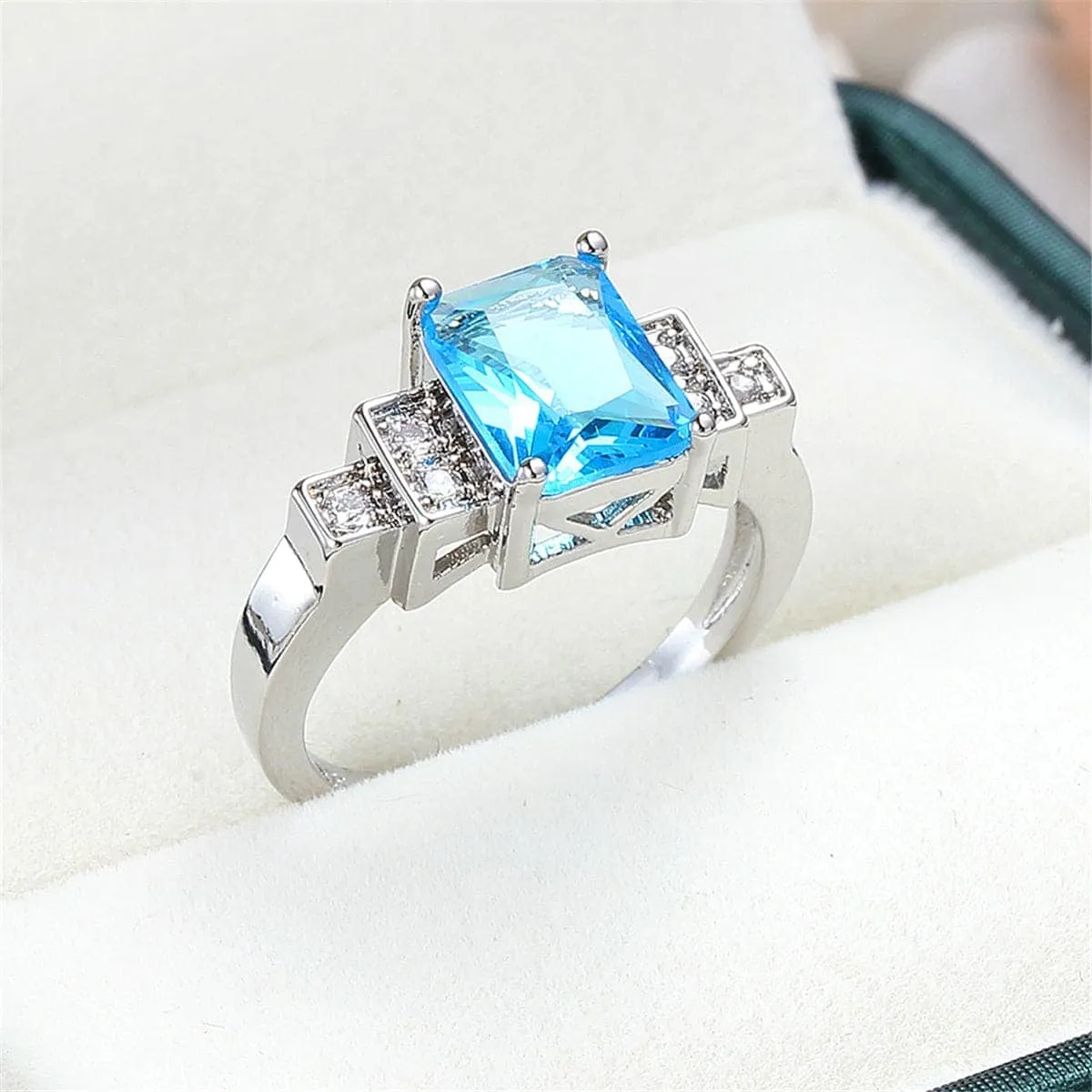 Sea Blue Cubic Zirconia & Crystal Ring sold by Zulily product image thumbnail 2