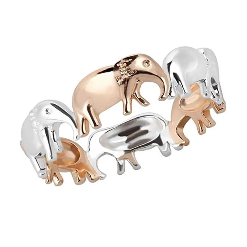 Two Tone Elephant Band Ring made by Zulily