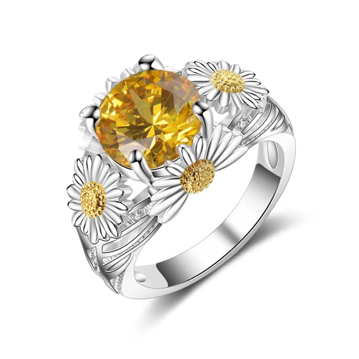 Yellow Crystal & Two-Tone Mum Ring sold by Zulily product image thumbnail 2