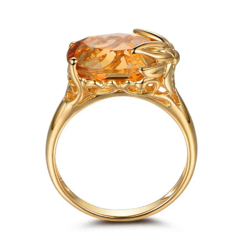 Yellow Crystal & Goldtone Floral Ring made by Zulily