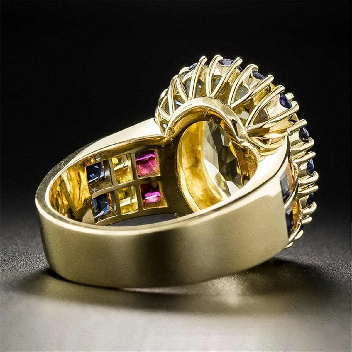 Yellow Cubic Zirconia & Goldtone Vintage-Inspired Ring sold by Zulily product image thumbnail 5