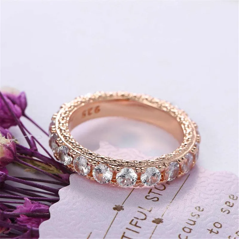 Cubic Zirconia & Rose Goldtone Eternity Ring made by Zulily