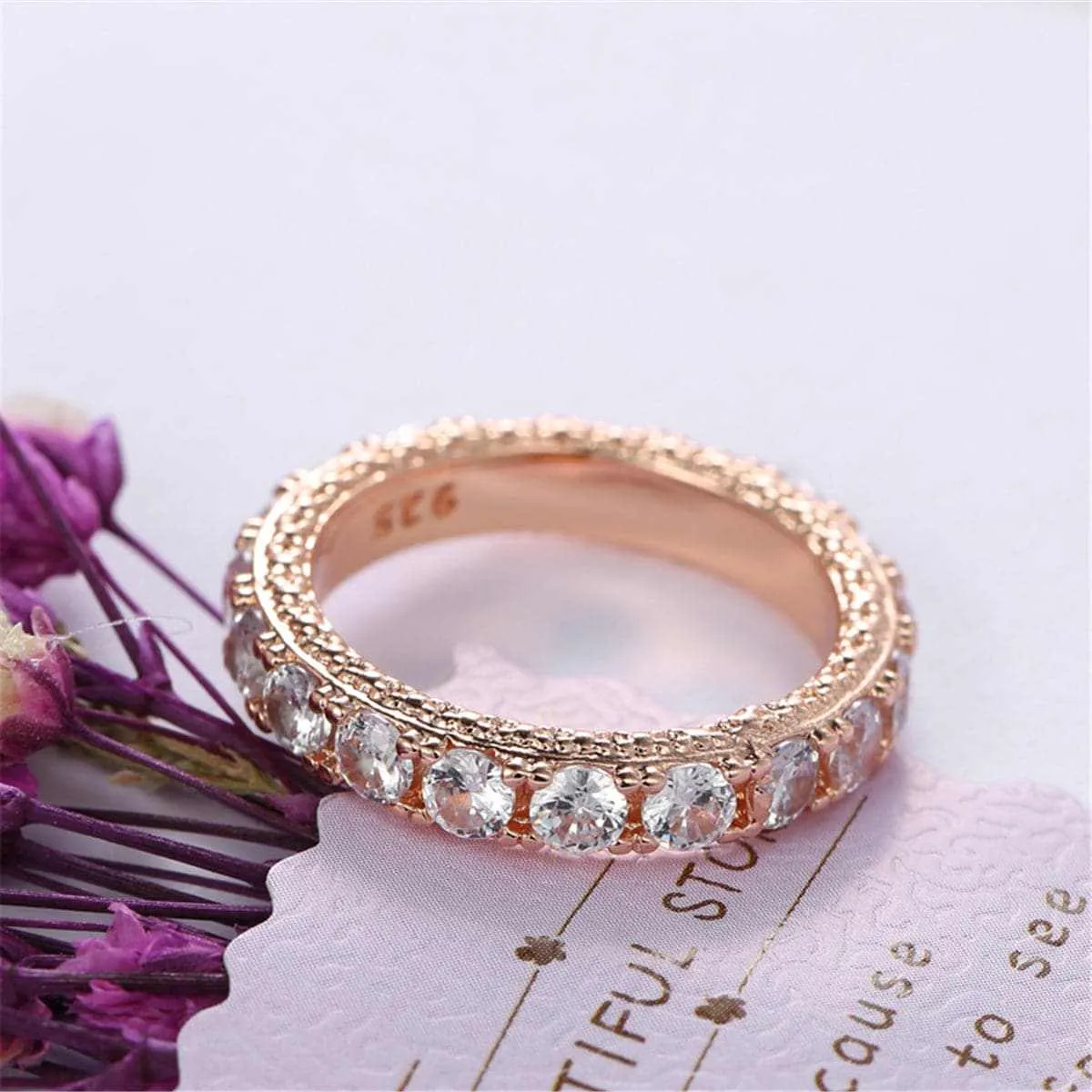 Cubic Zirconia & Rose Goldtone Eternity Ring sold by Zulily