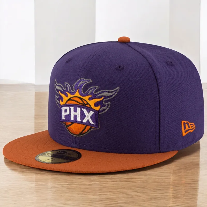 New Era Men's NBA Phoenix Suns 5950 2 Tone Fitted Purple/Orange made by New Era