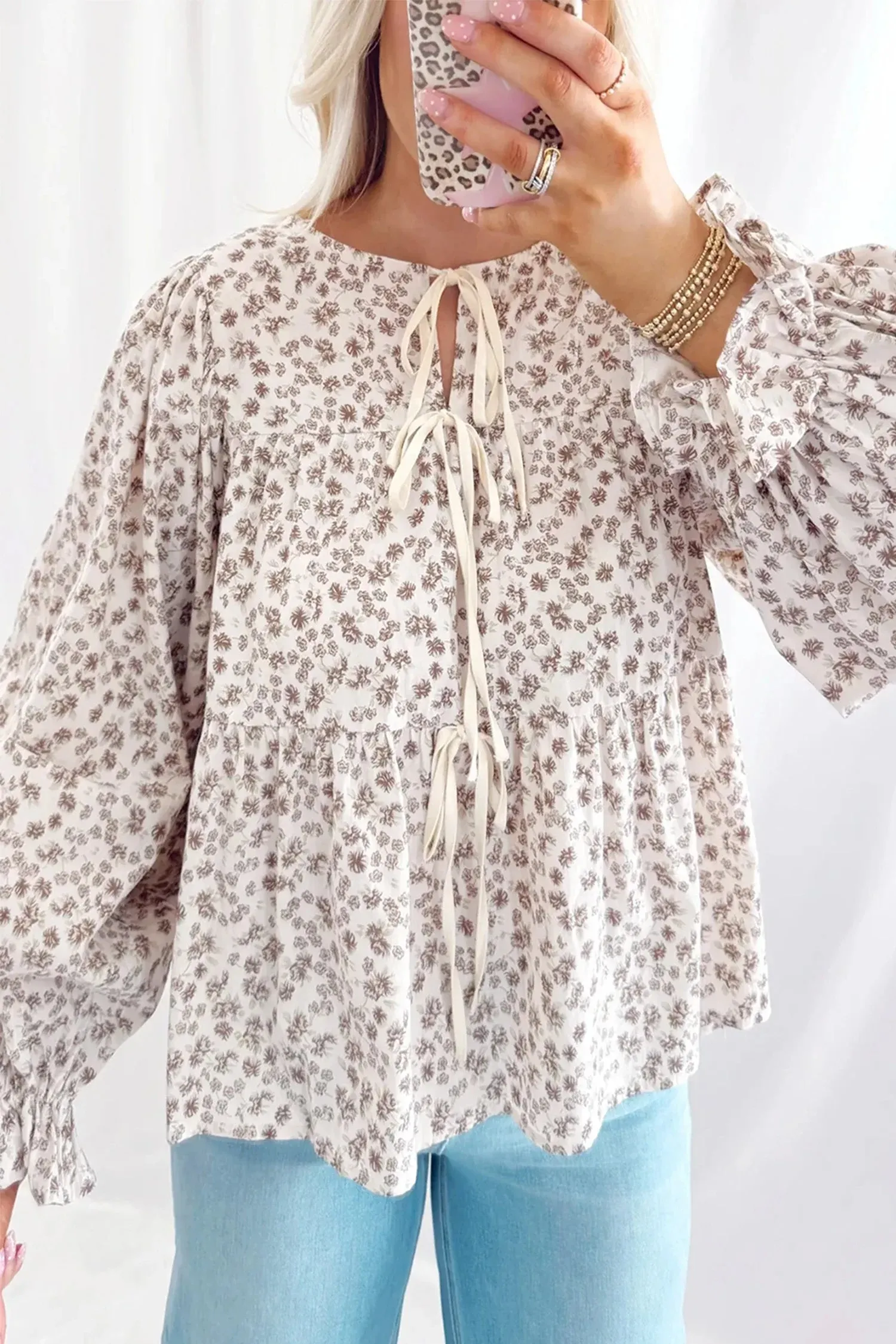 Stella B. Clothing Karlie Floral Peplum Spring Top sold by Zulily product image thumbnail 3