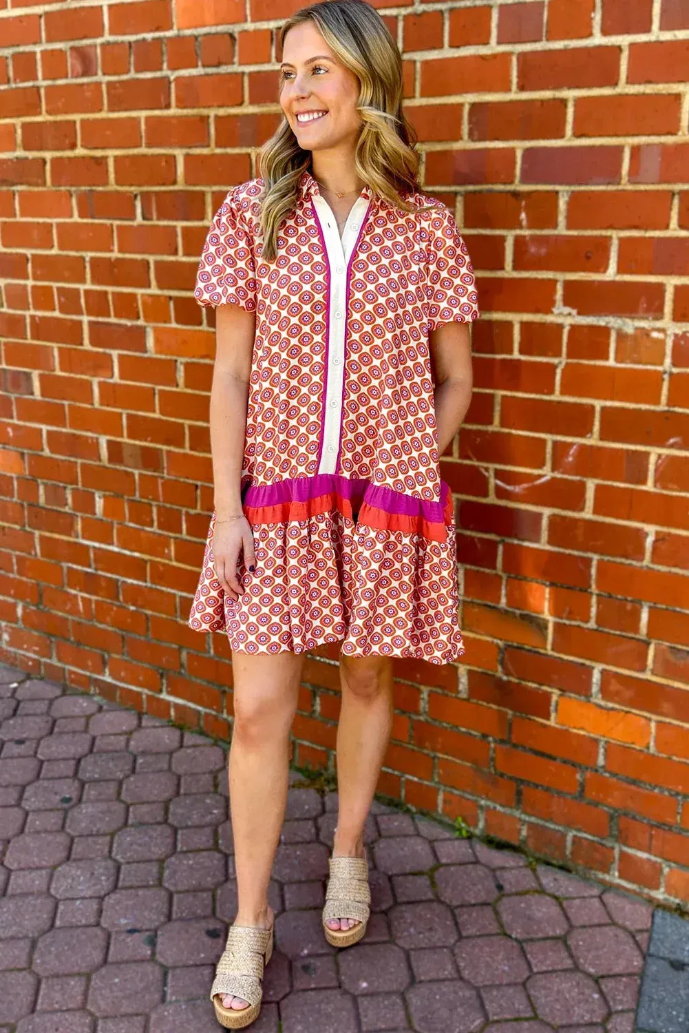 Stella B. Clothing Tatum Geometric Ruffle Spring Dress sold by Zulily product image thumbnail 3