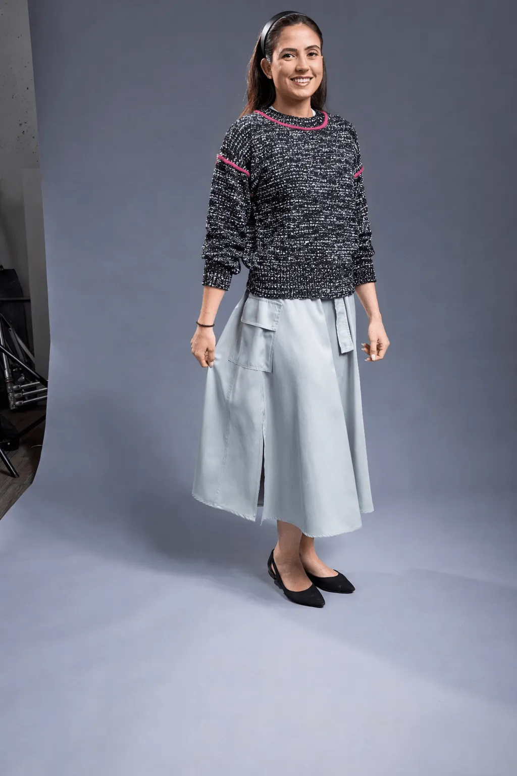 MiJN Tweed Sweater Fuschia Trim sold by Zulily product image thumbnail 2