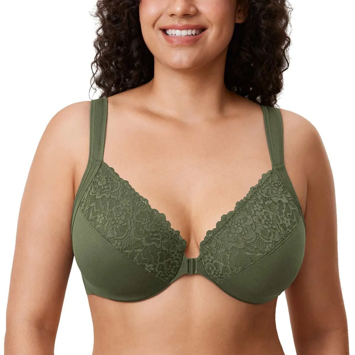 Plus Size Front Closure Lace Underwire Bra sold by Zulily product image thumbnail 3