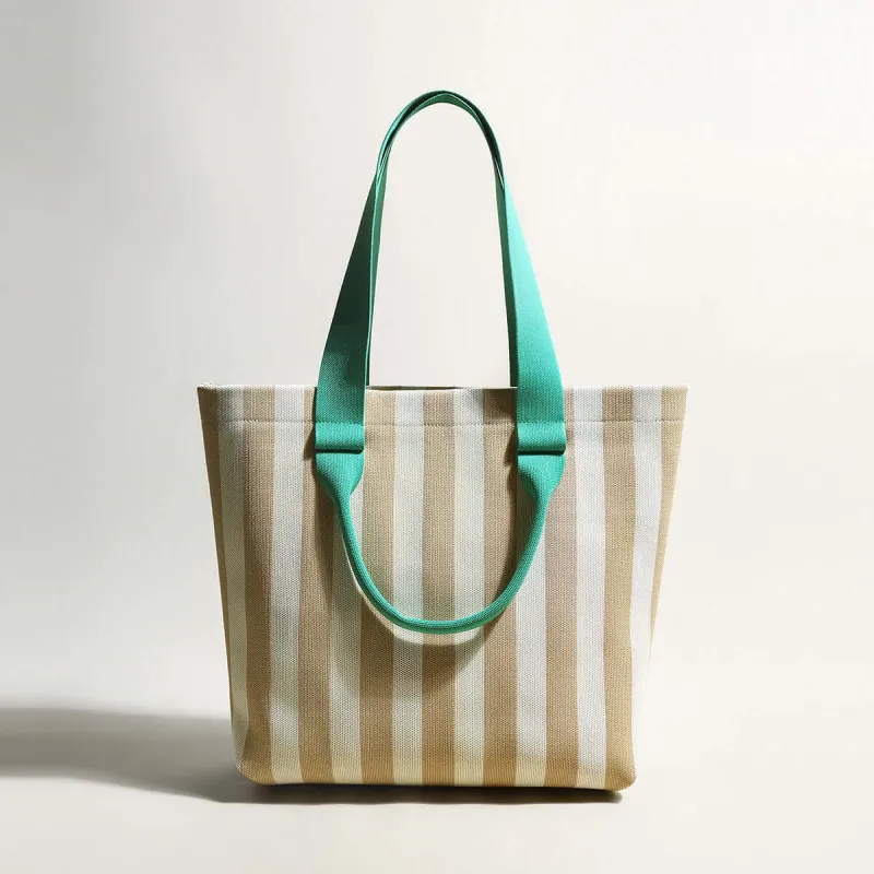 Retro Striped Canvas Tote Bag made by Zulily
