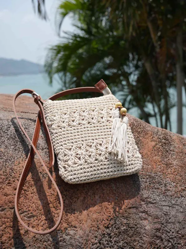 Mini White Boho Chic Leather Strap Shoulder Bag made by Zulily