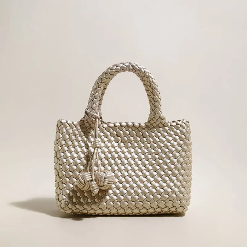 Happy Mini Woven Leather Top Handle Bag made by Zulily