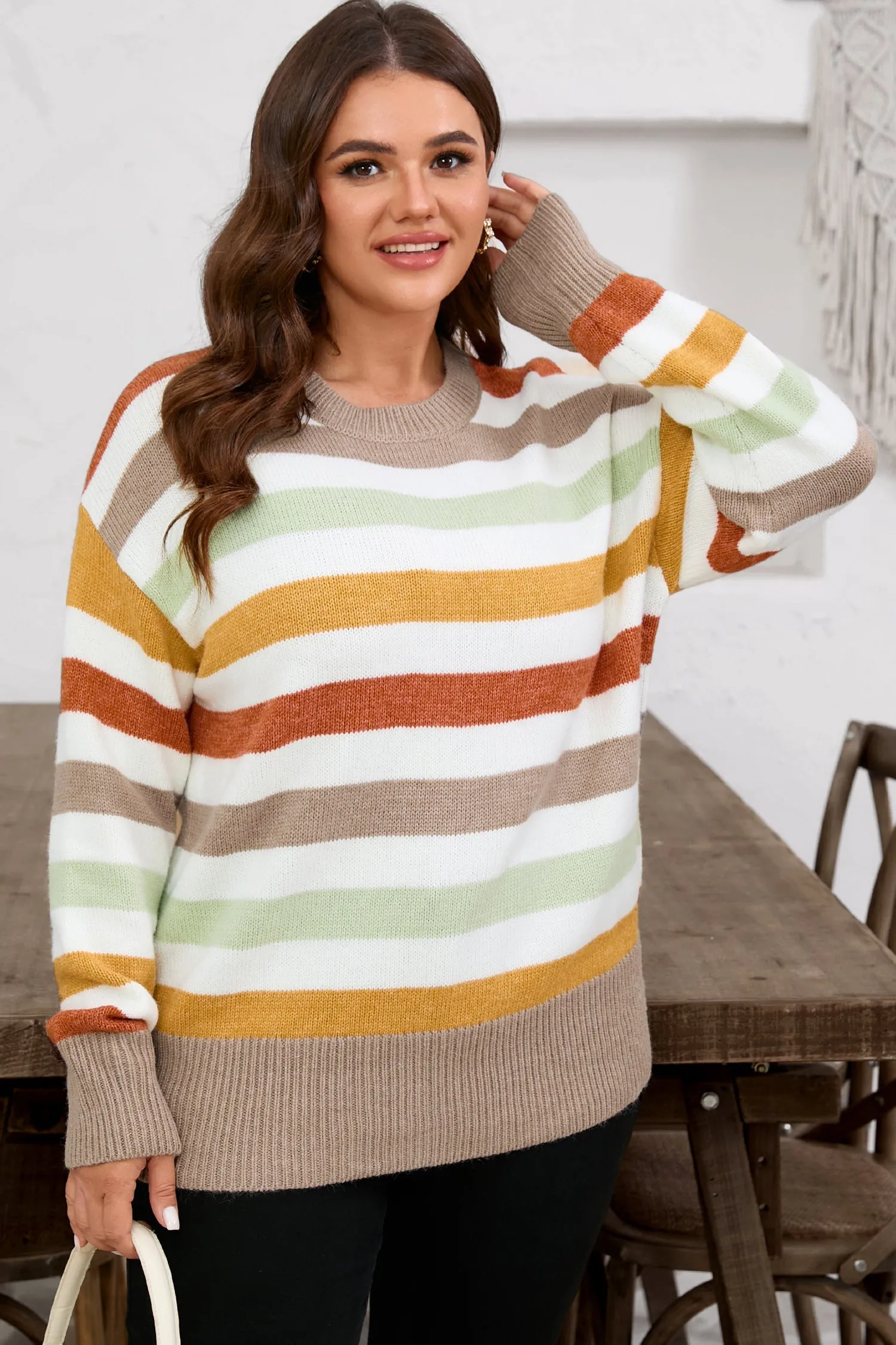 Threaded Pear Wrenleigh Colorblock Drop Shoulder PLUS Sweater sold by Zulily product image thumbnail 4