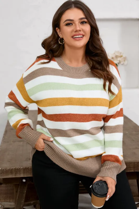 Threaded Pear Wrenleigh Colorblock Drop Shoulder PLUS Sweater made by Threaded Pear