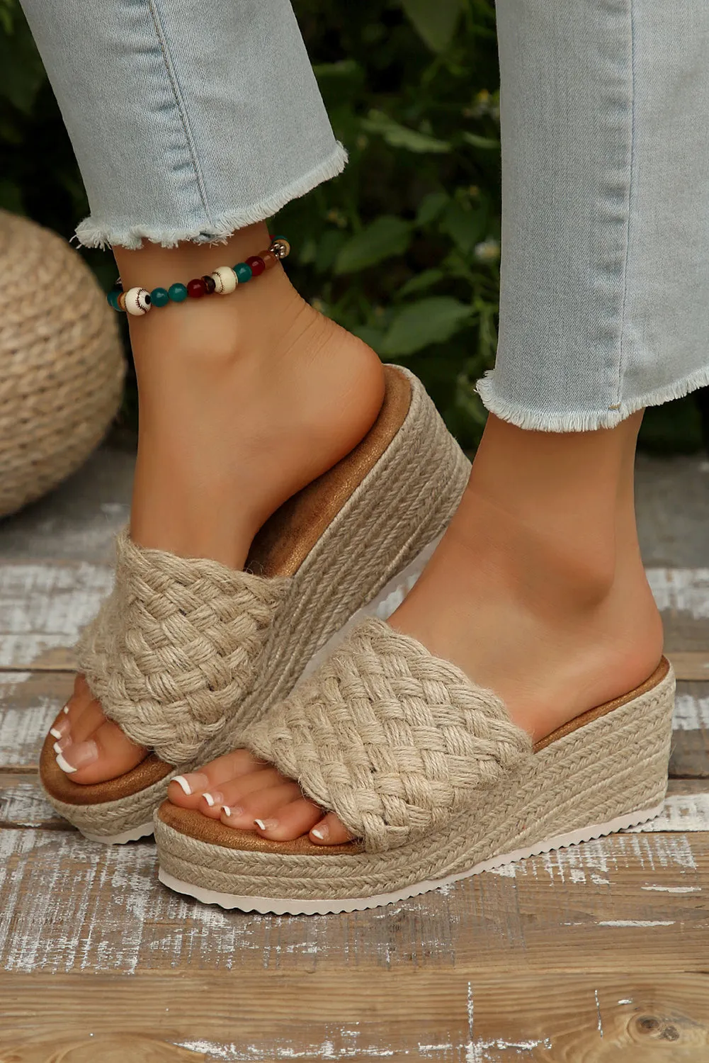 Threaded Pear Woven Wide Band Platform Slippers sold by Zulily product image thumbnail 2
