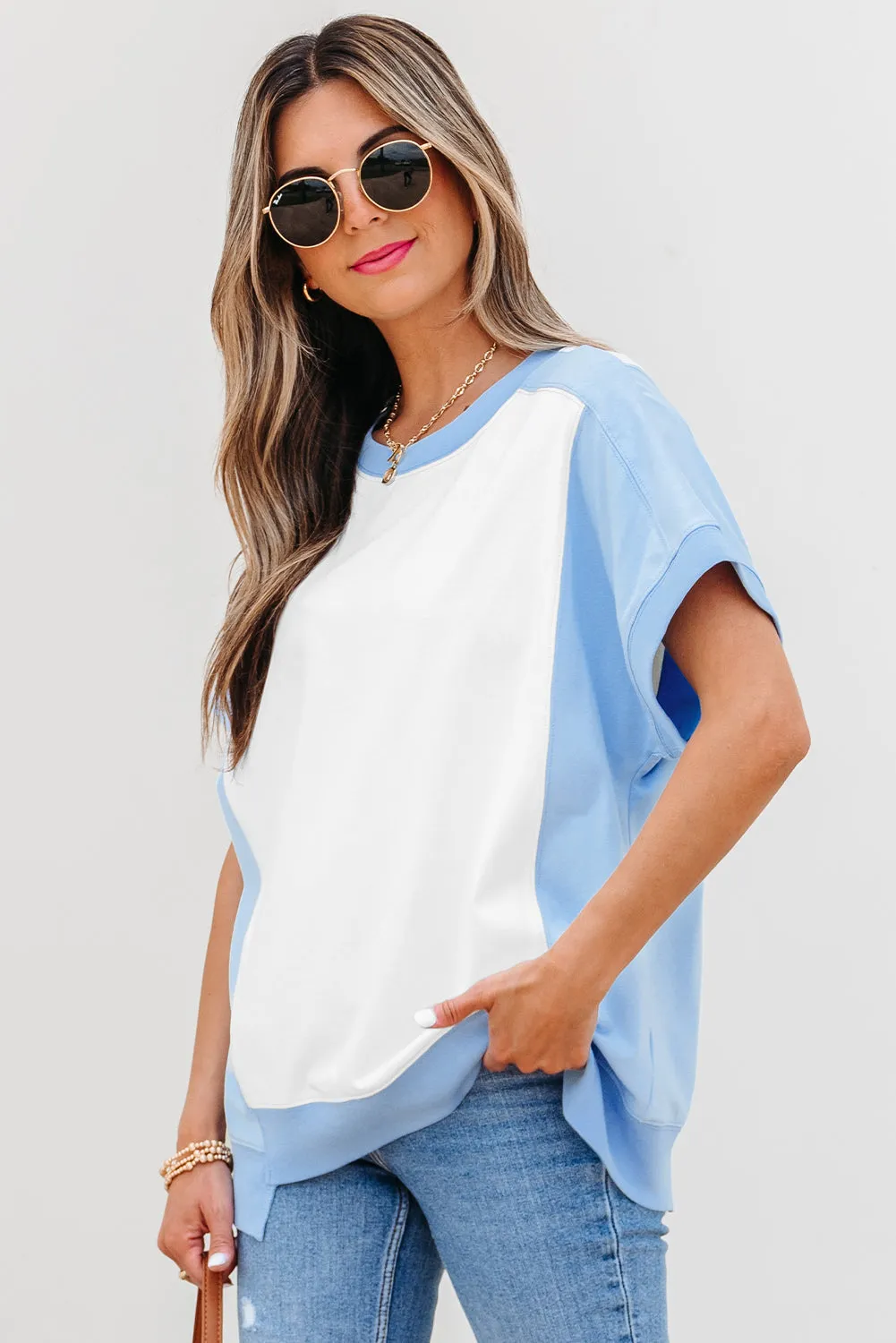 Threaded Pear Waverly Exposed Seam Crew Neck Top sold by Zulily product image thumbnail 3