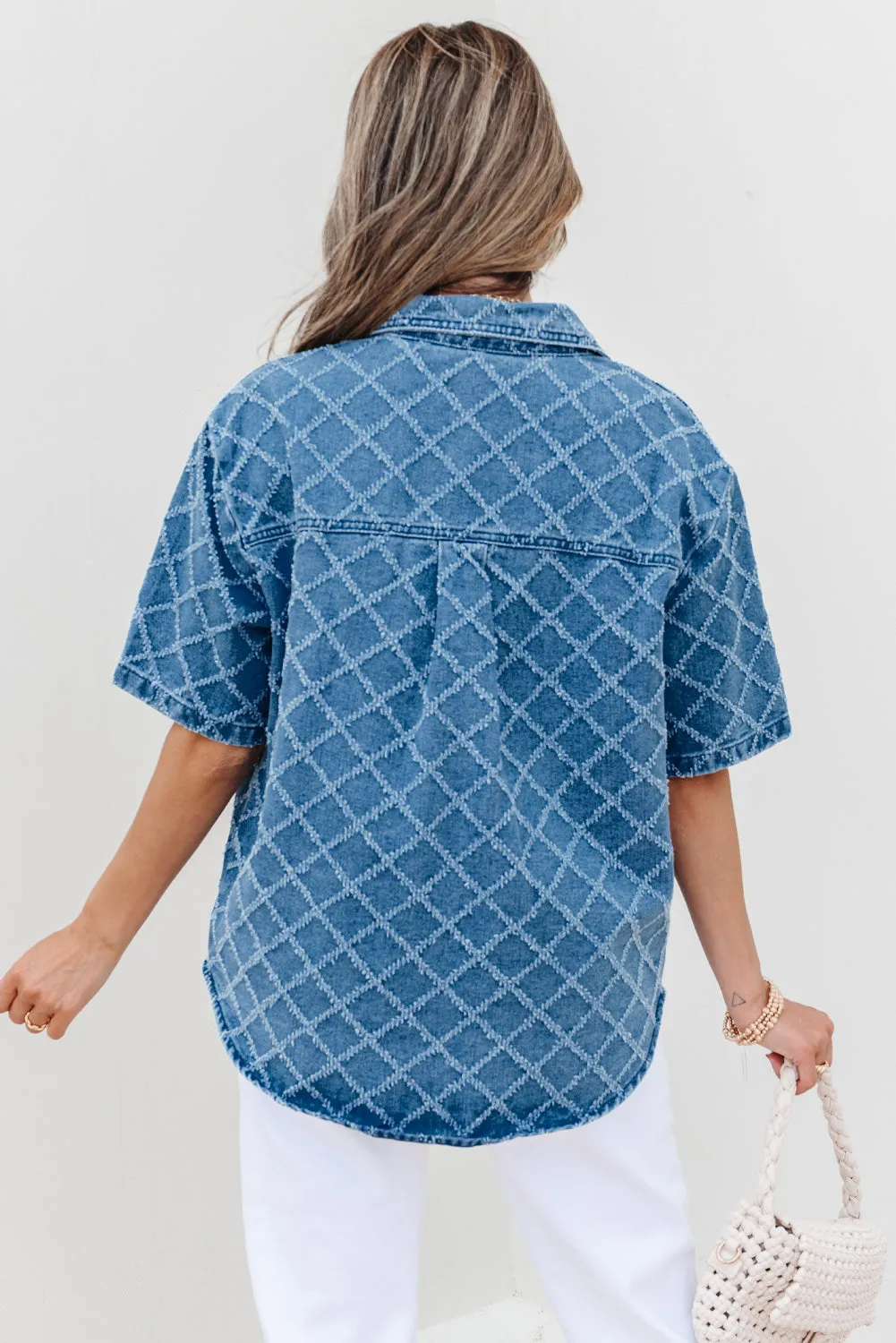 Threaded Pear Violette Checkered Textured Short Sleeve sold by Zulily product image thumbnail 2