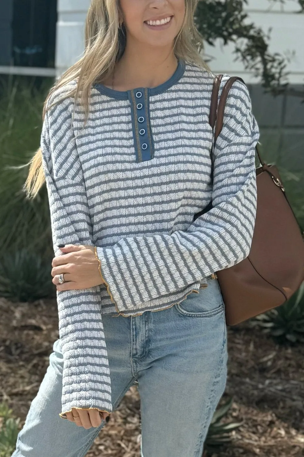 Threaded Pear Victoria Henley Top sold by Zulily