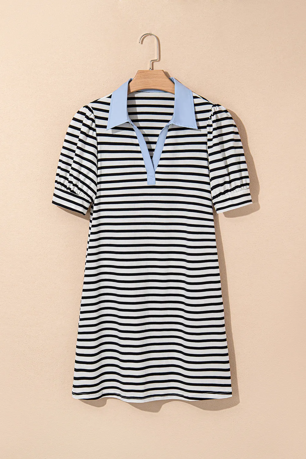 Threaded Pear Tiffany V Neck Collared Puff Sleeve T Shirt Dress sold by Zulily product image thumbnail 4