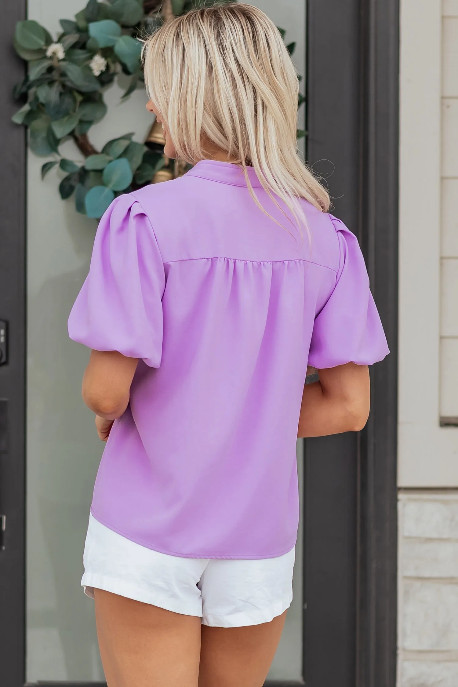 Threaded Pear Taylor Puff Sleeve Summer Blouse sold by Zulily product image thumbnail 2