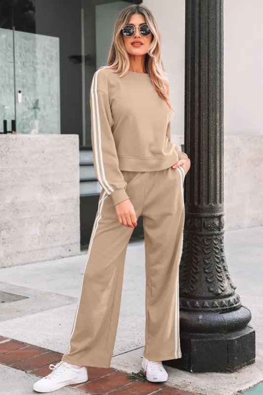 Threaded Pear Taylor Striped Detail Crewneck Pullover made by Threaded Pear